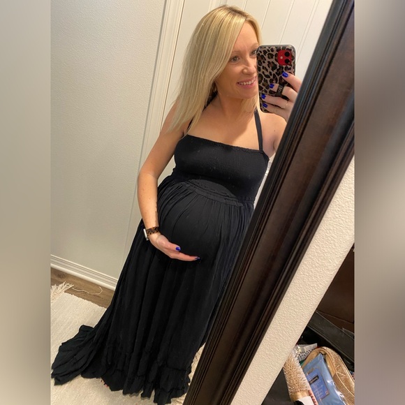 Vici Zayn Smocked Backless Halter Black Maxi Dress - Picture 12 of 12